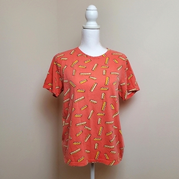 KnickerBocker Vintage Design Womens French Fry Pattern Crewneck T-shirt Medium - Picture 3 of 7